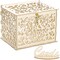 Rustic Wedding Card Box with Mr & Mrs Sign Wooden Card Box with Lock Wedding Box for Cards and Money Gift Box for Reception